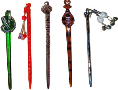 

HATIM Combo of Multi Color Juda Sticks Bun Stick(Multicolor)