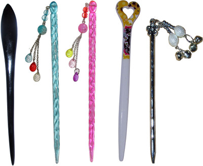 

HARI Combo of Multi Color Juda Sticks Bun Stick(Multicolor)