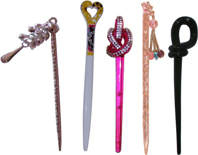 

HARIYALI Combo of Multi Color Juda Sticks Bun Stick(Multicolor)
