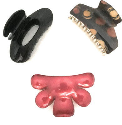 

Preet Art Jewellery Korean Plastic 3 Pis Hair Clip(Multicolor, Black, Pink)
