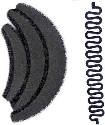 

Confidence Combo of 4 Hair Accessories Braids Tools And Hair Puff For Women And Girls, Black Hair Accessory Set(Black)