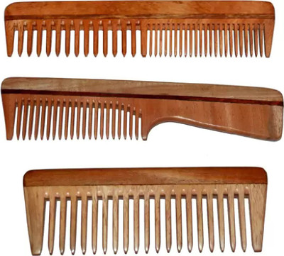 

deziine wooden comb made up of fine wood material(Pack of 3)