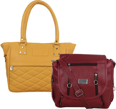 

Fillin Cart Women Casual, Evening/Party Beige, Maroon PU Sling Bag