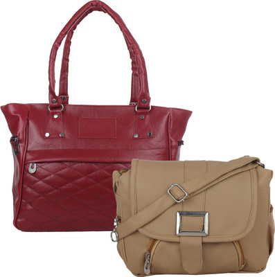 

Fillin Cart Sling Bag(Maroon, Beige), Beige;maroon