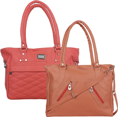 

Element Cart Hand-held Bag(Tan, Pink), Pink;tan