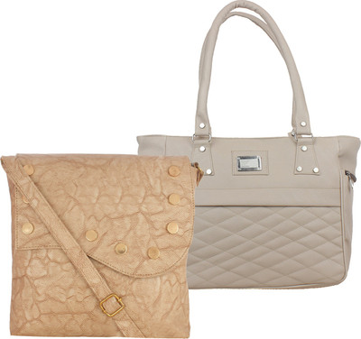 

Fillin Cart Women Casual, Evening/Party Grey, Beige PU Sling Bag, Beige;grey