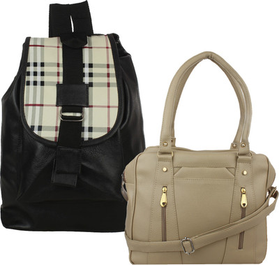 

Fillin Cart Shoulder Bag(Black, Beige), Beige;black