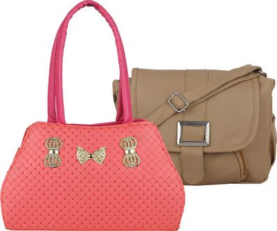 

Fillin Cart Sling Bag(Pink, Brown), Brown;pink