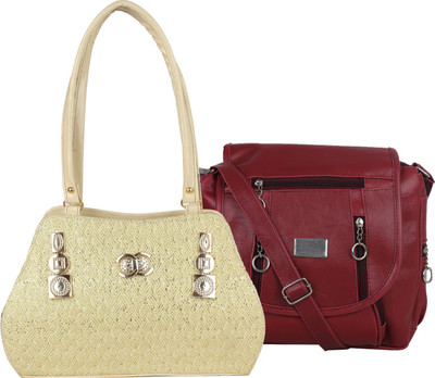 

Fillin Cart Sling Bag(Beige, Maroon)