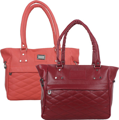 

Fillin Cart Hand-held Bag(Maroon, Pink)