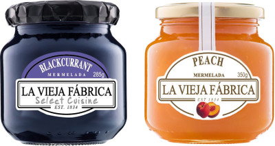 

La Vieja Fabrica Peach Jam 350g and Blackcurrant Jam 285g (Combo Pack) 635 g(Pack of 2)