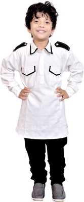 AD & AV Boys Festive & Party Pathani Suit Set(White Pack of 1)