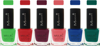 

Medin cosmetics makeup fashion matte Nail Polish lady Combo Set of 6 multicolor 12(Pack of 6)