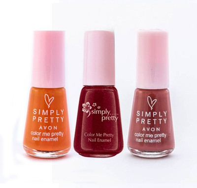 

Avon Color Me Pretty Nail Enamel (true rose - juicy orange - cranberry)(Pack of 3)