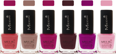

Medin paris cosmetics makeup fashion matte Nail Polish lady femina09 Combo Set of 6 multicolor 8(Pack of 6)