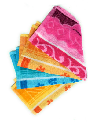 Cotton colors Cotton 350 GSM Hand, Face Towel Set(Pack of 4)
