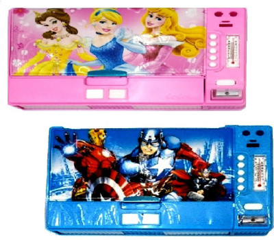 

S2KCrafts Barbie & Avenger S2KC-1020 Barbie & Avenger 8 Buttons Jumbo Magnet Art Plastic Pencil Boxes(Set of 2, Blue, Pink)