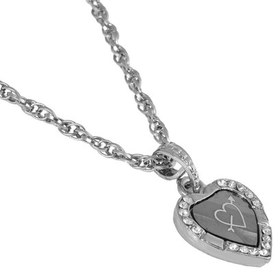memoir Lovestruck Heart Locket Silver Cubic Zirconia Brass Pendant