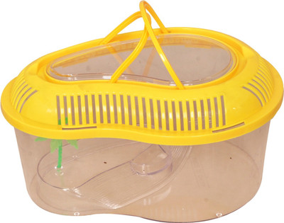 

Aquapetzworld Turtle House Reptile Carrier with Cover and Handle(Yellow) Turtle, Crab, Snake, Spider, Frog House