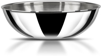 

stahl Tasla Triply 26cm 3.3 ltr Kadhai 26 cm with Lid(Stainless Steel, Non-stick, Induction Bottom), Silver