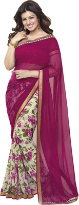 

Twinsbirds Floral Print Bollywood Georgette Saree(Multicolor)