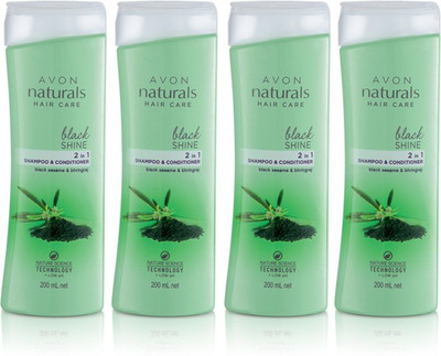 

Avon Natural Black Shine 2-in-1 Shampoo & Conditioner (set of 4)(800 ml)