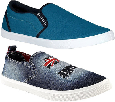 

Pexlo Men's Combo Pack of 2 Casual Shoes (Sneakers Shoes) Casuals For Men(Blue, Blue