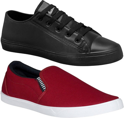 

Pexlo Men's Combo Pack of 2 Casual Shoes (Sneakers Shoes) Sneakers For Men(Black, Maroon