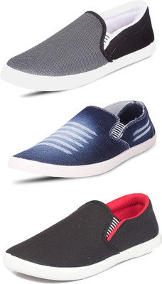 

Trenqs Slip On Sneakers For Men(Black, Grey, Multicolor
