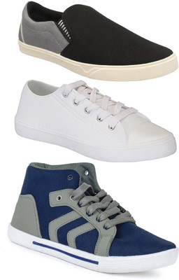 

Pexlo Combo Pack of 3 Casual Shoes (Loafers Shoes) Sneakers For Men Sneakers For Men(Multicolor, Black;white & blue