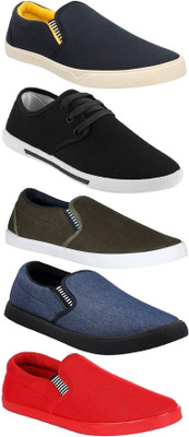 

Pexlo Combo Pack of 5 Casual Shoes (Sneakers Shoes) Slip On Sneakers For Men(Multicolor