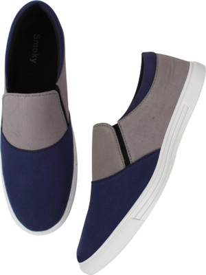 

Smoky Trendy Casuals Slip On Sneakers For Men(Grey, Blue