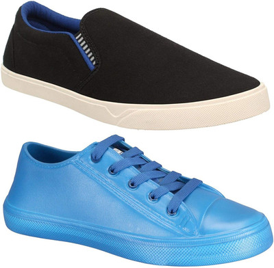 

Pexlo Men's Combo Pack of 2 Casual Shoes (Sneakers Shoes) Sneakers For Men(Black, Blue