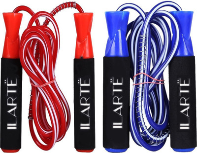 ILARTE COMBO Skipping rope & Jump rope Freestyle Skipping Rope(Red, Blue, Length: 259 cm), Blue;red