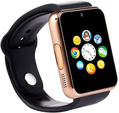 

Adlyn Bluetooth Smart Watch Gold & Black Smartwatch(Black Strap Regular)