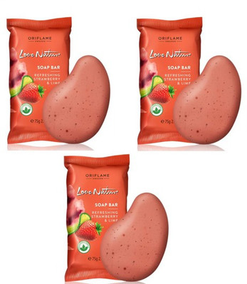 

Oriflame Sweden LOVE NATURE Soap Bar with Exfoliating Strawberry & Lime(225 g, Pack of 3)