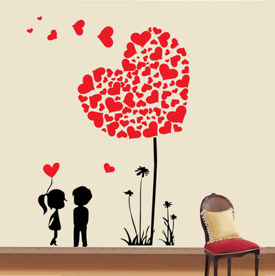 fuzzy 105 cm love Self Adhesive Sticker(Pack of 1)