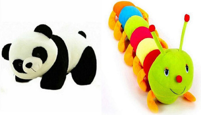 

Shopfloor.XYZ Soft Toy PANDA AND Colourfull Caterpillars (Combo of Two) - 21 cm(Multicolor)