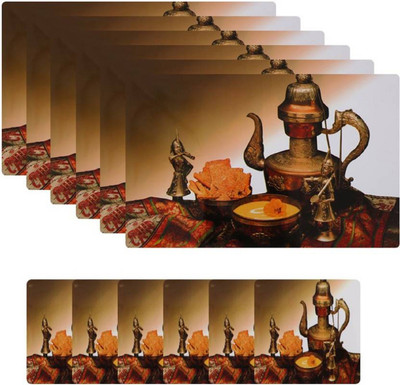 LooMantha Rectangular Pack of 6 Table Placemat(Multicolor, PVC)