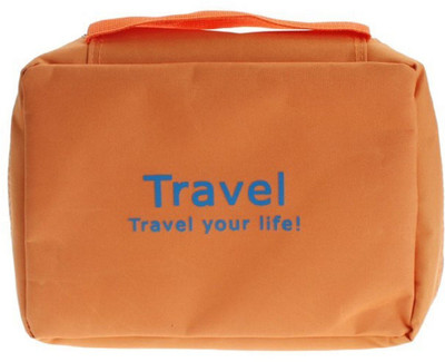 

Italish Portable Cosmetic Makeup Pouch Travel Toiletry Zipper Storage Hanging Bag Travel Toiletry Kit(Orange)