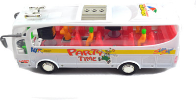 

Breno Bus toys for kids, luxury bus toy with head light and two TV screens and a lady waiter in bus for kids White Color(White)