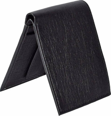 

CHOICE365 Men Black Genuine Leather Wallet(3 Card Slots), Black- black