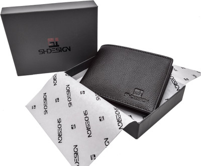 

SH DESIGN Men Black Genuine Leather Wallet(6 Card Slots)