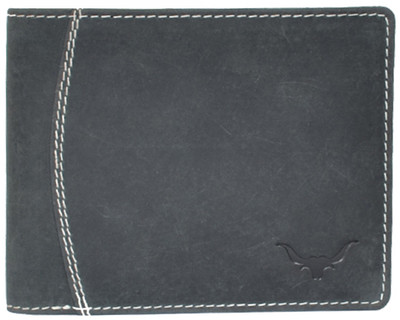 

cadrohides Men Casual Black Genuine Leather Wallet(6 Card Slots)
