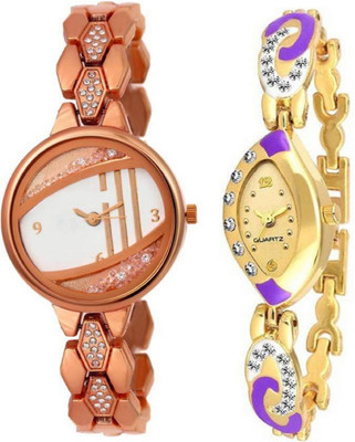 

TRUE KART New Rose Gold Color Letest fresh Arrival attractive Designer looks Combo Watch - For Women