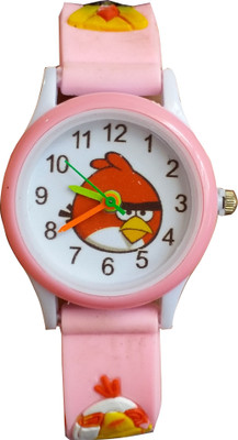 

SS Traders -Cute Pink Angrybird Plastic Dial Analog Watch - For Boys & Girls