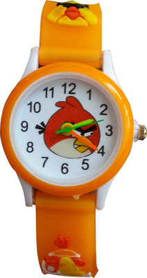 

SS Traders -Cute Orange AngryBird Plastic dial Analog Watch - For Boys & Girls