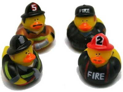 

Fun Express Firefighter Rubber Duckies Bath Toy(Multicolor)