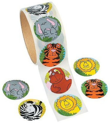 

Fun Express Zoo Animal Sticker Roll Novelty (100 Piece)