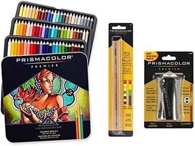 

Prismacolor Premier Colored Pencil and Accessory Set, Set of 72 Premier Colored Pencils, One Premier Pencil Sharpener, and a 2 pack of Premi